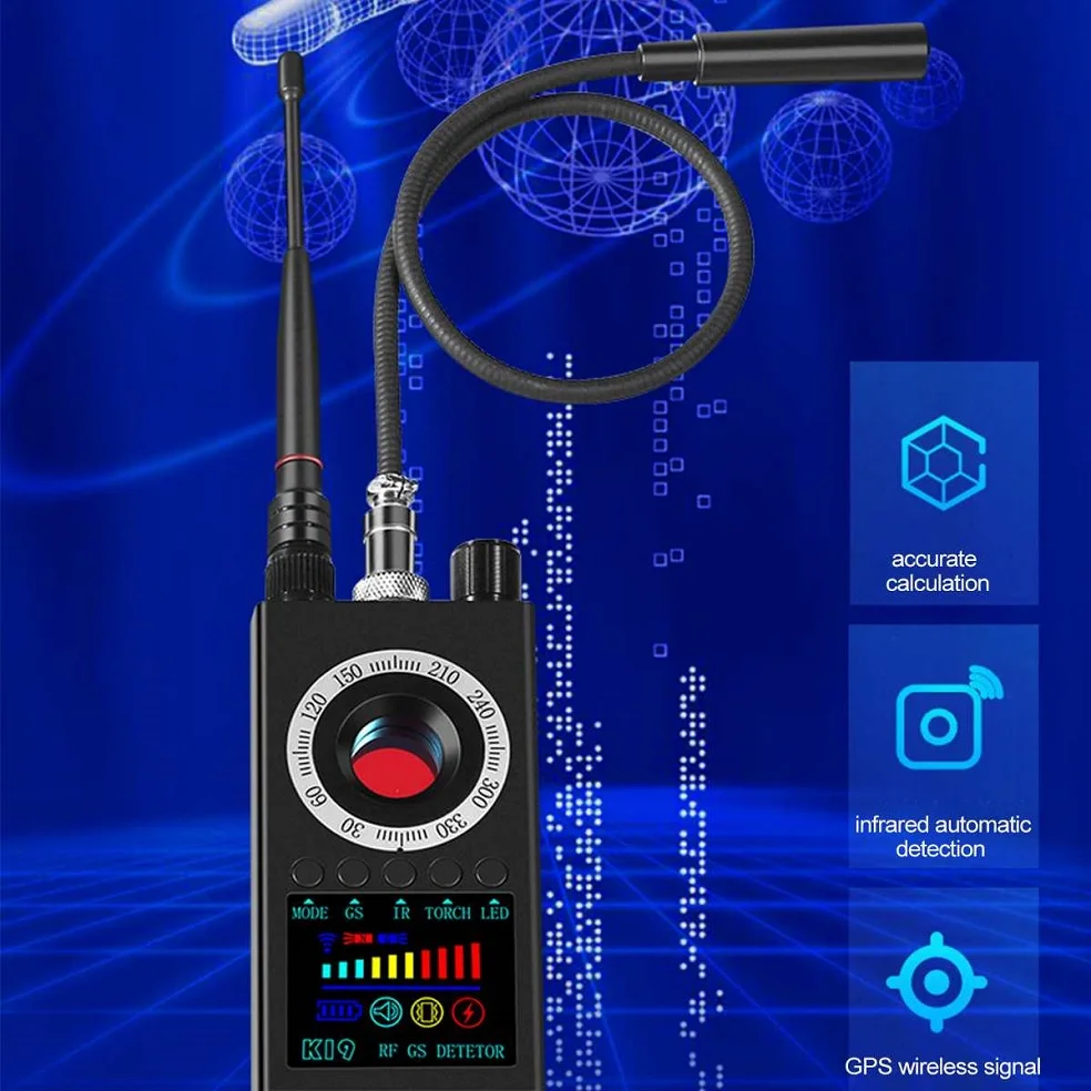 Nuovo K19 Eavesdropping Rilevatore Di Telecamere Nascoste Rf Wireless Gsm Segnale Audio Wireleping Gps Tracker Spy Cam Detector Bug Finder