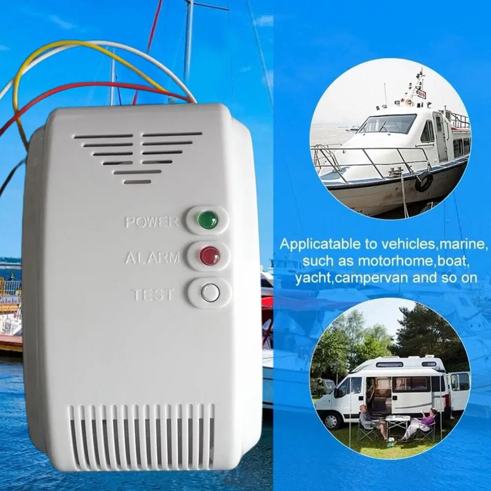 Rv Camping Safety Propano Butano Sensor 12V Sensore Di Gas Camper Home Alarm Gpl Led Marine Flash Sound Alarm Motor Na F0X9