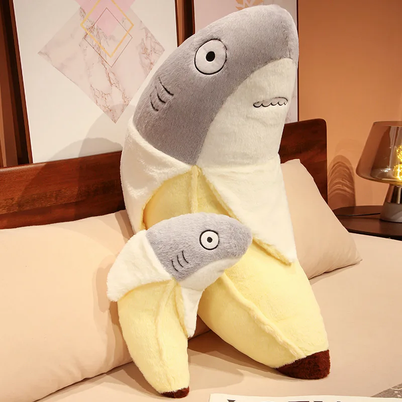 Cute Transform Shark Banana Peluche Farcito Kawaii Shark Doll Animal Pillow Soft Cartoon Cushion Kids Girls Christmas Gift