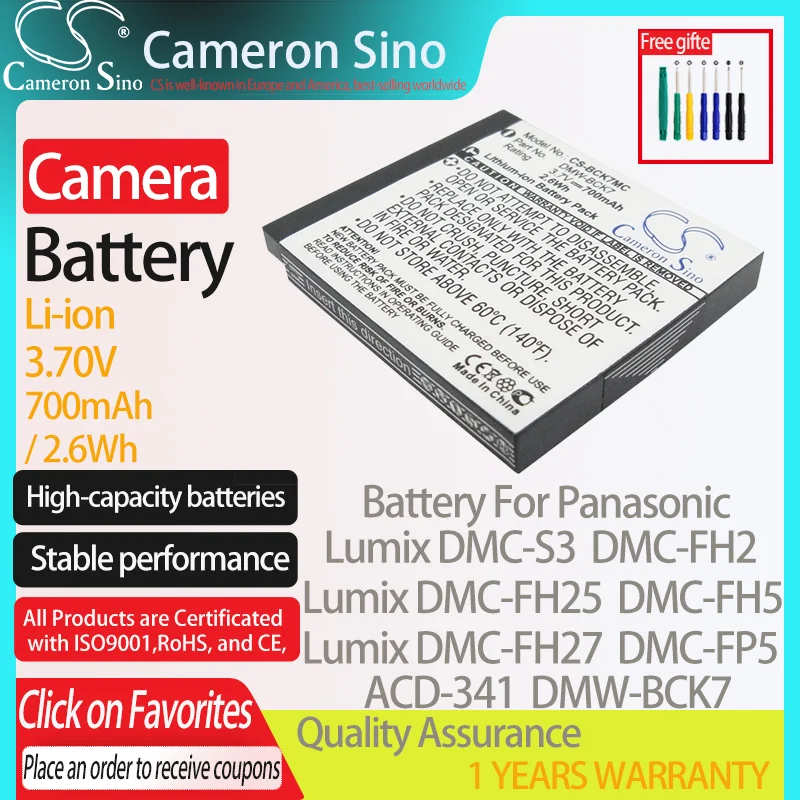 Batteria Cameronsino Per Panasonic Lumix Dmc-Fh2 Dmc-Fh25 Dmc-Fh27 Dmc-Fh5 Adatto A Batterie Per Fotocamere Digitali Acd-341 Panasonic