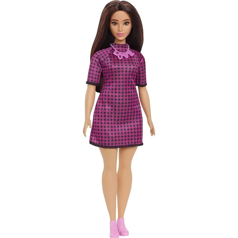 Original Mattel Barbie Fashionistas Doll #188 In Viola Dress Dolls For Girls Toy For Kids Genuine Brand Birthday Christmas Gift