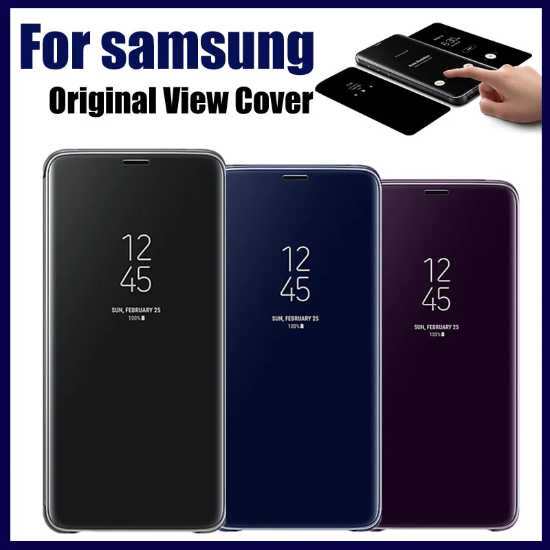 Per Samsung Original Smart View Flip Mirror Case Per Galaxy S9 +/S10 Plus/Note8 Cover Led Per Telefono S-View Case