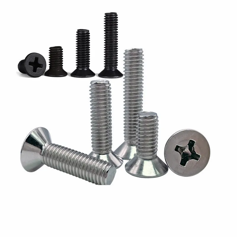 50 Pz M1 M1.2 M1.4 M1.6 M2 M2.5 M3 M4 Mini Micro Piccolo Nero 304 Acciaio Inossidabile Croce Phillips Piatto Testa Svasata Vite Bullone