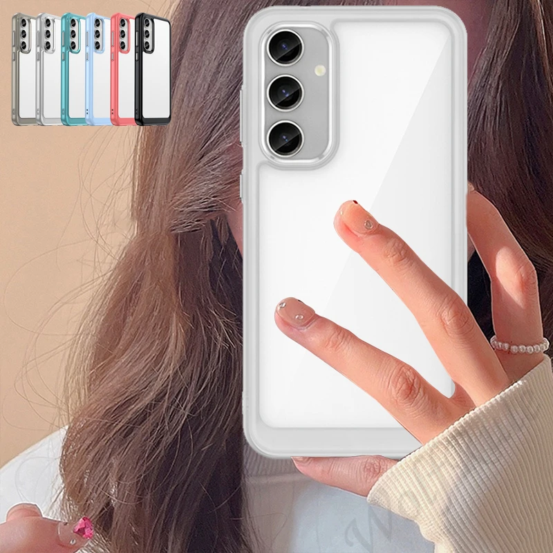 Per Samsung Galaxy S23 Fe Custodia Cover Samsung S23 Fe Plus Ultra Capas Antiurto Colore Trasparente Clear Fundas Samsung S23 Fe
