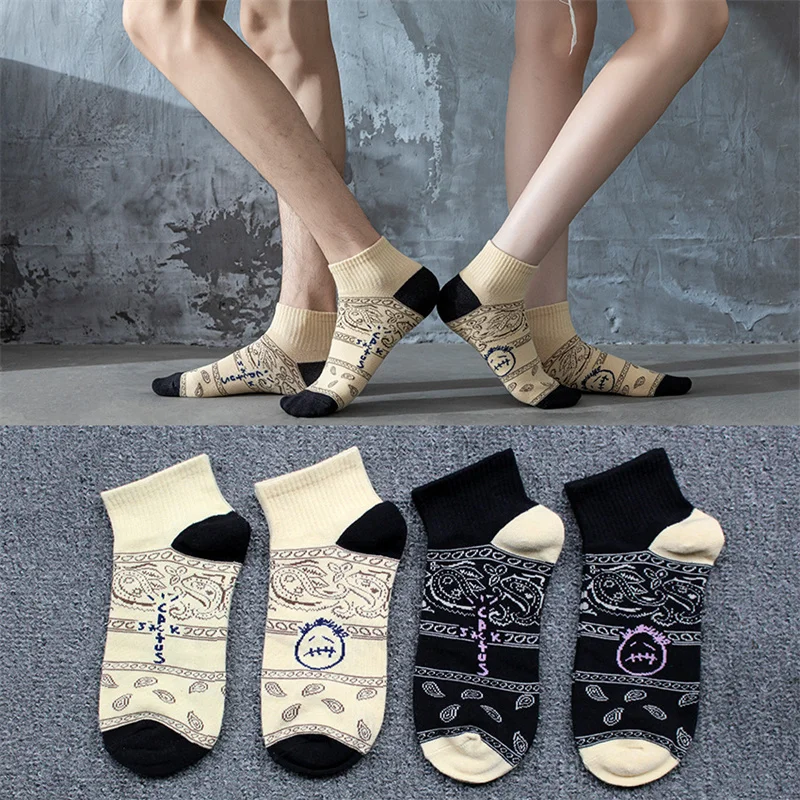 Travis Scott Crew Socks For Men Fashion Casual Socks Maschio Cactus Jack Bandane Socks Streetwear Hip Hop Cotton Couple Happy Sock