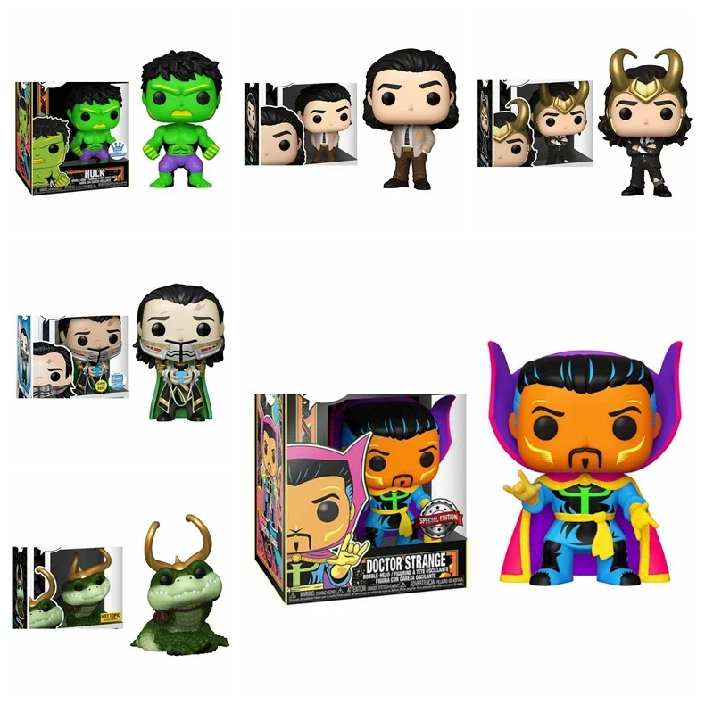 Funko The Avengers Loki 895 # President Loki 898 # Marvel Hulk 822 # Doctor Strange 651 # Pvcaction Figure Collection Model Toys Gift