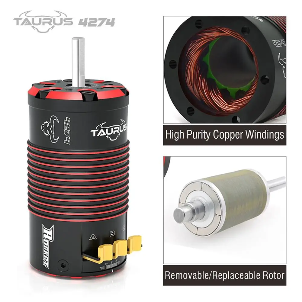 Surpass Hobby Rocket 4274 V2 1400Kv 1500Kv 1700Kv 1950Kv 2200Kv Motore Brushless Con Sensore Per Auto Fuoristrada 1/8 Rc