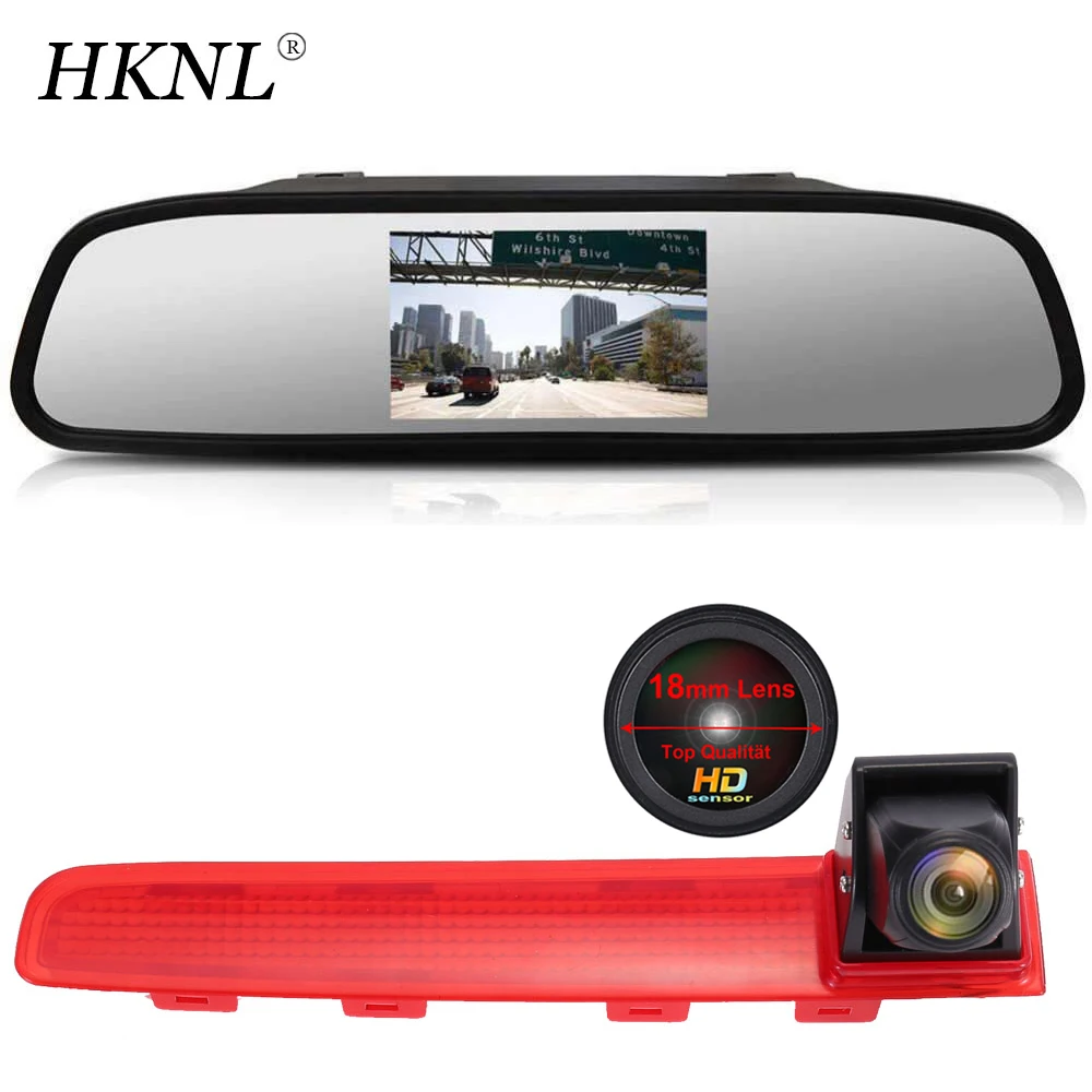 Hknl Hd Lens Ccd Car Rear View Reverse Camera + Mirror Per Vw T5 Multivan T6 Caravelle Bremsleuchte Sku Mpv Bus Brake Light Vans