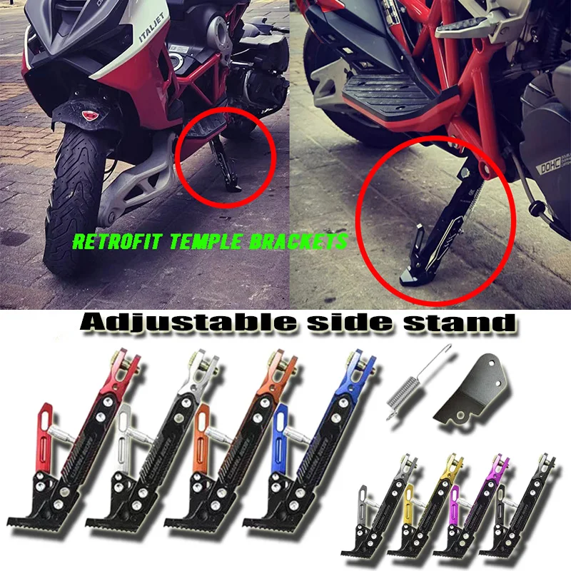 Nuovo Regolabile Cnc 5 Colori Moto Modificato Cavalletto Cavalletto Laterale Cavalletto Laterale Per Italjet Dragster 200 125 2021 2022
