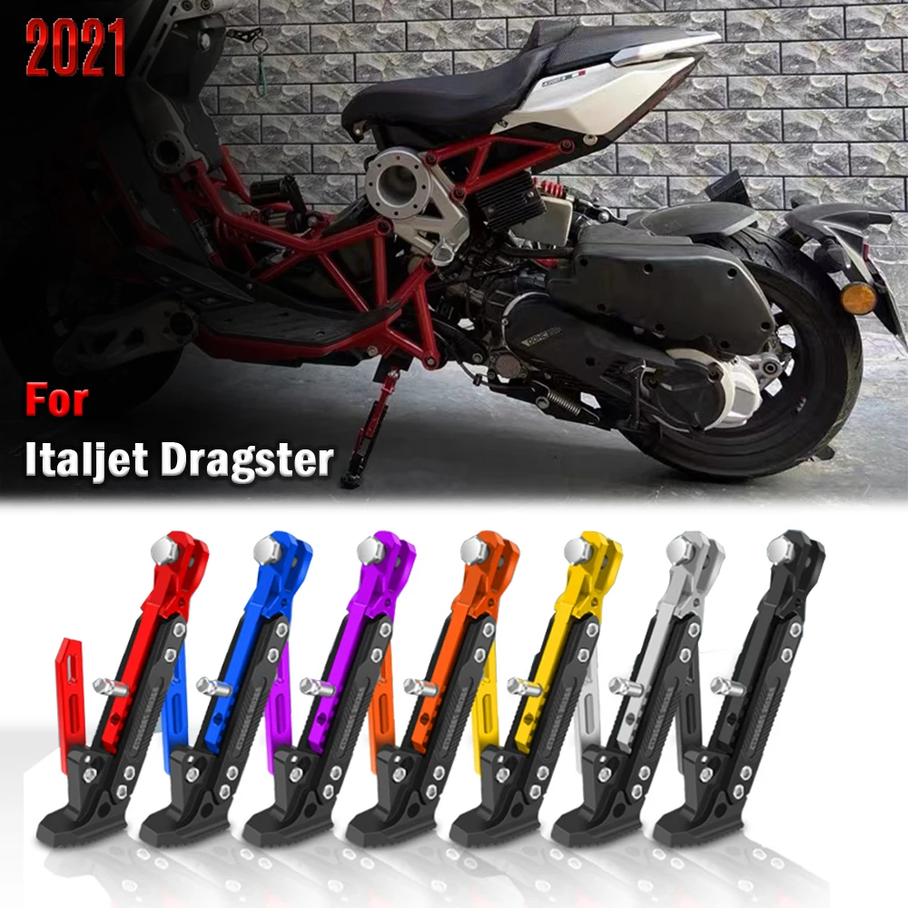 Nuovo Regolabile Cnc 8 Colori Moto Modificato Cavalletto Cavalletto Laterale Cavalletto Laterale Per Italjet Dragster 200 125 2021 2022