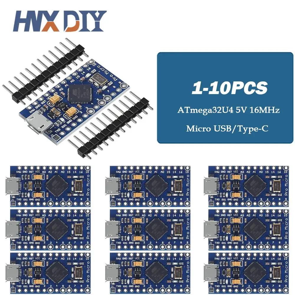 1-10 Pz Pro Micro Atmega32U4 5V 16Mhz Chip Originale Sostituire Atmega328 Per Arduino Pro Mini Per Leonardo Uno R3