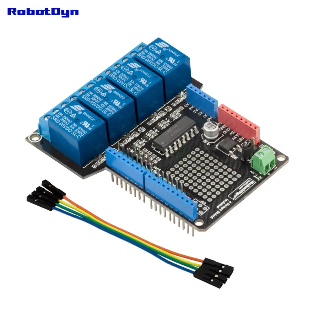 Schermo Relè Per Arduino Uno, 4 Relè (Assemblato)