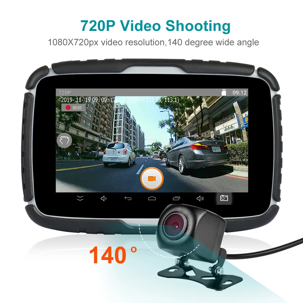 "Sports 5 ''Navigatore Gps Android 6.0 Moto Dvr Ipx7 Navigazione Impermeabile Per Auto Moto 16G Flash Mappa Gratuita Gps Навигатор
