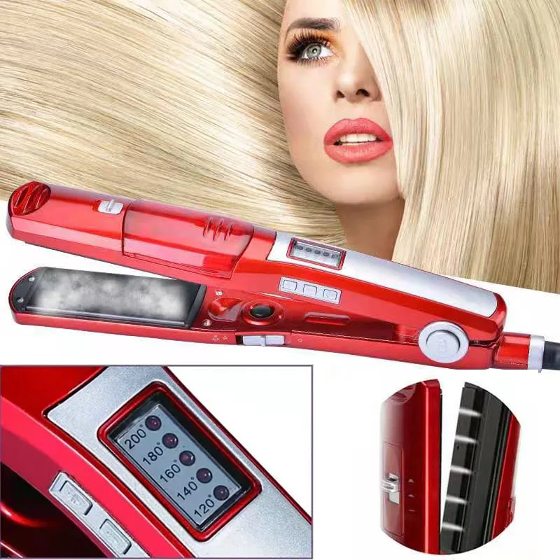 Display Lcd Piastra Per Capelli A Vapore Vapore In Ceramica Riscaldamento A Infrarossi Ferro Piatto Pod Piastra Per Capelli Ferro Per Capelli Strument