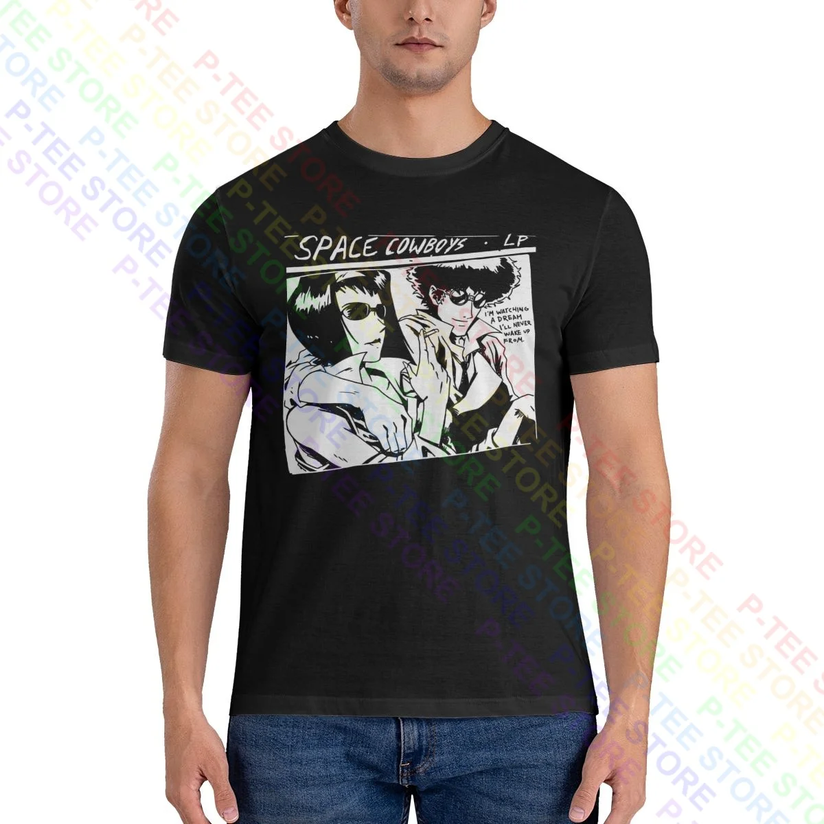 Sonic Cowboys Cowboy Bebop Sonic Youth Album X Spike Spiegel Faye Shirt T-Shirt Stampa Natural Tee
