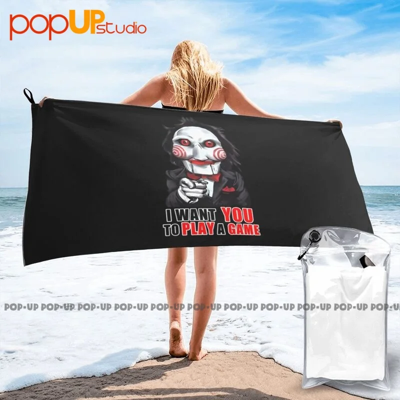 Saw Jigsaw Billy Puppet I Want You To Play A Game Quick Dry Towel New Portable Absorbent Superfine Fiber