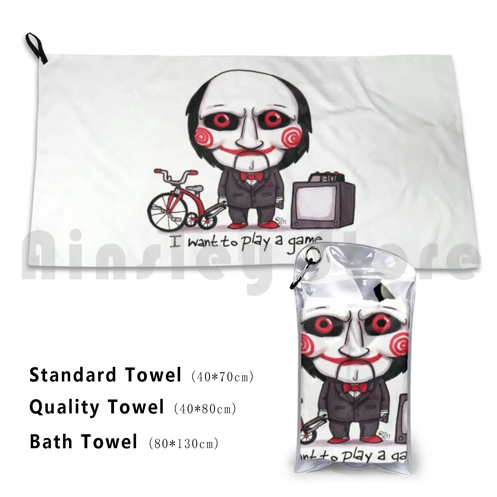 Jig Saw Asciugamano Personalizzato Asciugamano Da Bagno Jig Saw Saw Billy Puppet Horror Movie Spaventoso