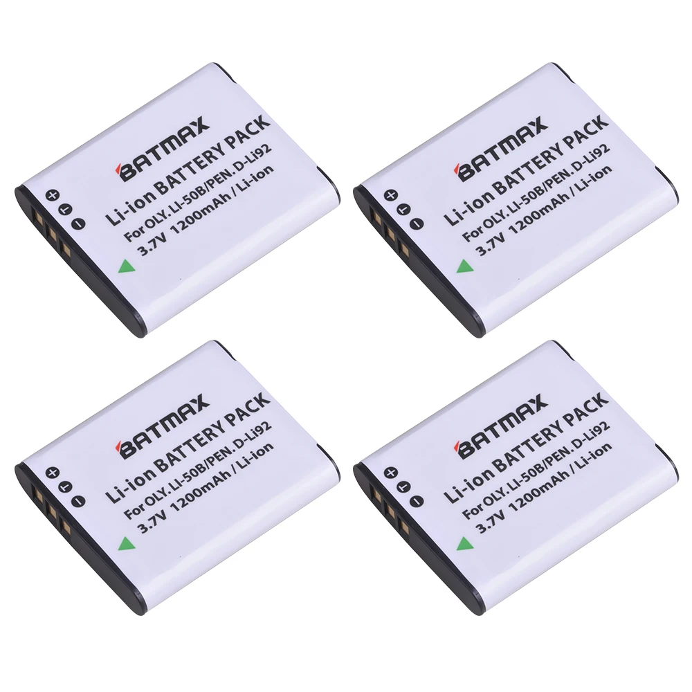 Batmax 1200Mah Li-50B Li 50B D-Li92 Batteria Per Olympus U6010 U6020 Per Pentax Xz-1 Sp-800Uz D-Li92 Dli92