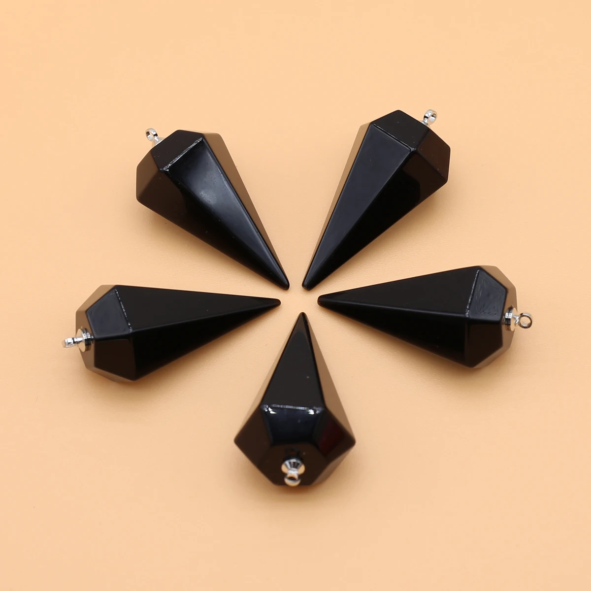 Natural Stone Crystal Pendants Reiki Healing Amethysts Onyx Pendulum Pendant For Jewelry Making Trendy Women Necklace Gifts