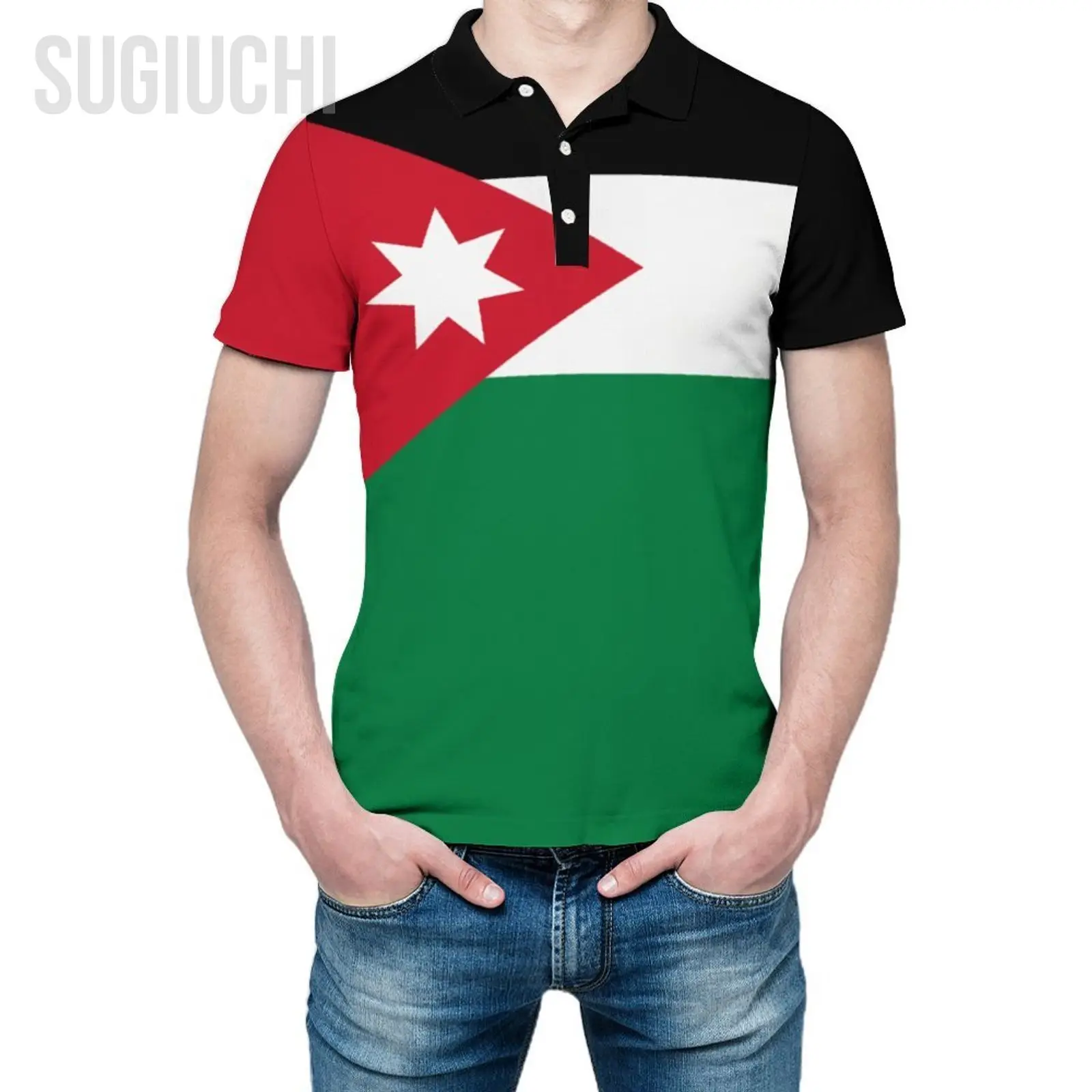 Polo Unisex Bandiera Jordan Stampa 3D Uomo Polo Abbigliamento Moda Tute Maniche Corte