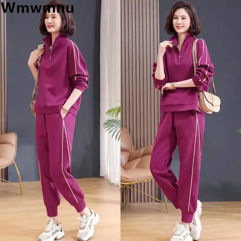 Casual Side Strip Zipper Polo Felpa 2 Pezzi Set Autunno Fashion Classic Top Tuta Baggy Running Wear Jogger Pant Conjuntos