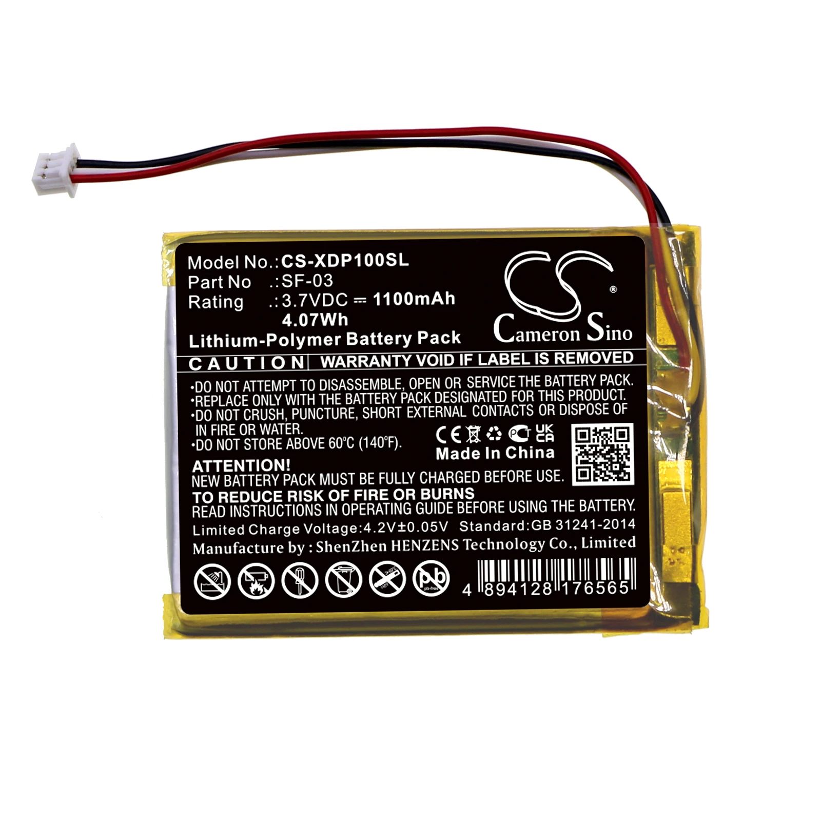 Batteria Cs 1100Mah Per Sony Sf-03 Sony Xdr-P1Dbp