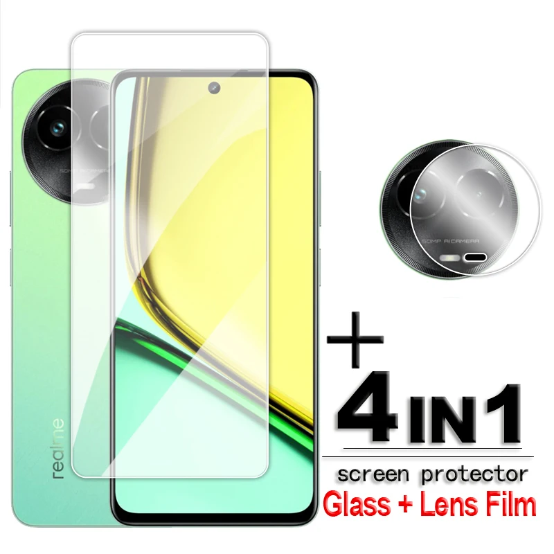 Per Realme C67 Glass Realme C67 5G Vetro Temperato 6.72 Pollici Trasparente Full Glue Screen Protector Per Realme C67 Lens Film