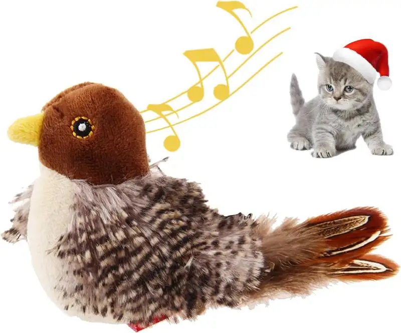 Giocattoli Interattivi Di Piume Di Gatto Melodychaser Chirpy Bird Cat Toys For Cats, Peluche Cat Toys For Indoor Cats Adult Funny Squeak Cat