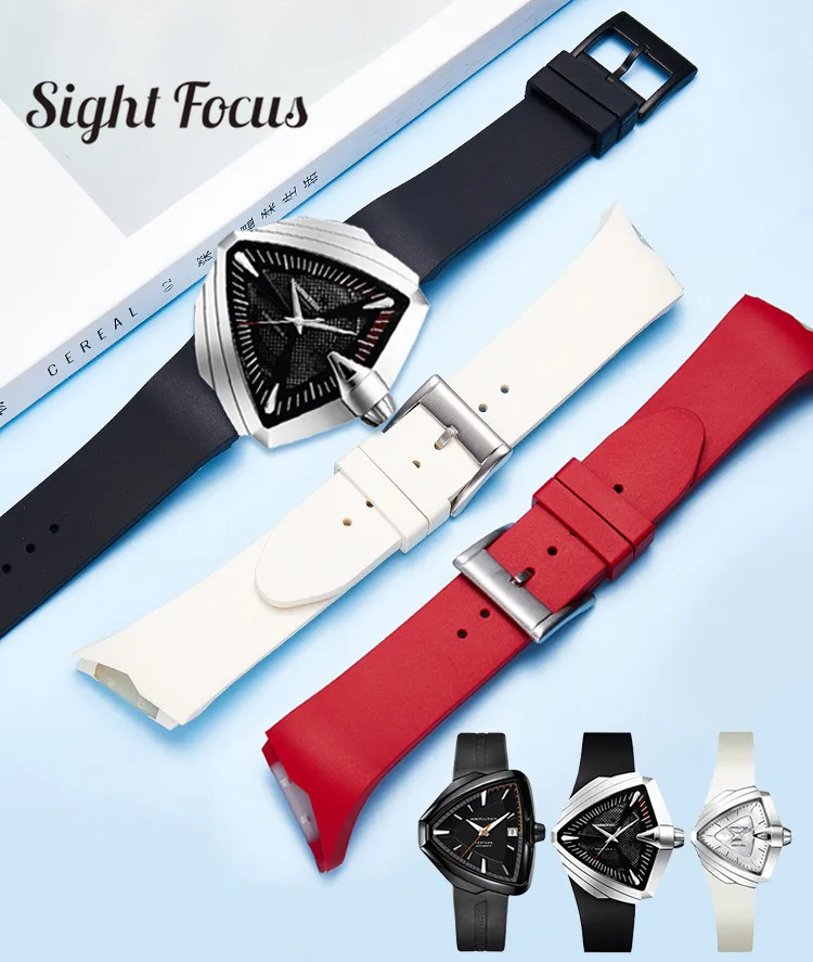 Cinturini In Gomma Siliconica Da 25Mm Per Hamilton Adventure H24655331 75Th 80Th Anniversary Watch Band Elvis Presley Watch Strap Man