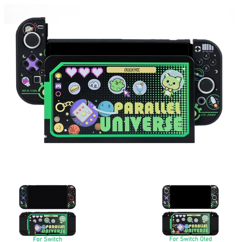 Starry Sky Cat Hard Tv Dock Cover Stand Charger Crystal Shell Per Nintendo Switch Oled Ns Joy-Con Controller Custodia Protettiva Completa