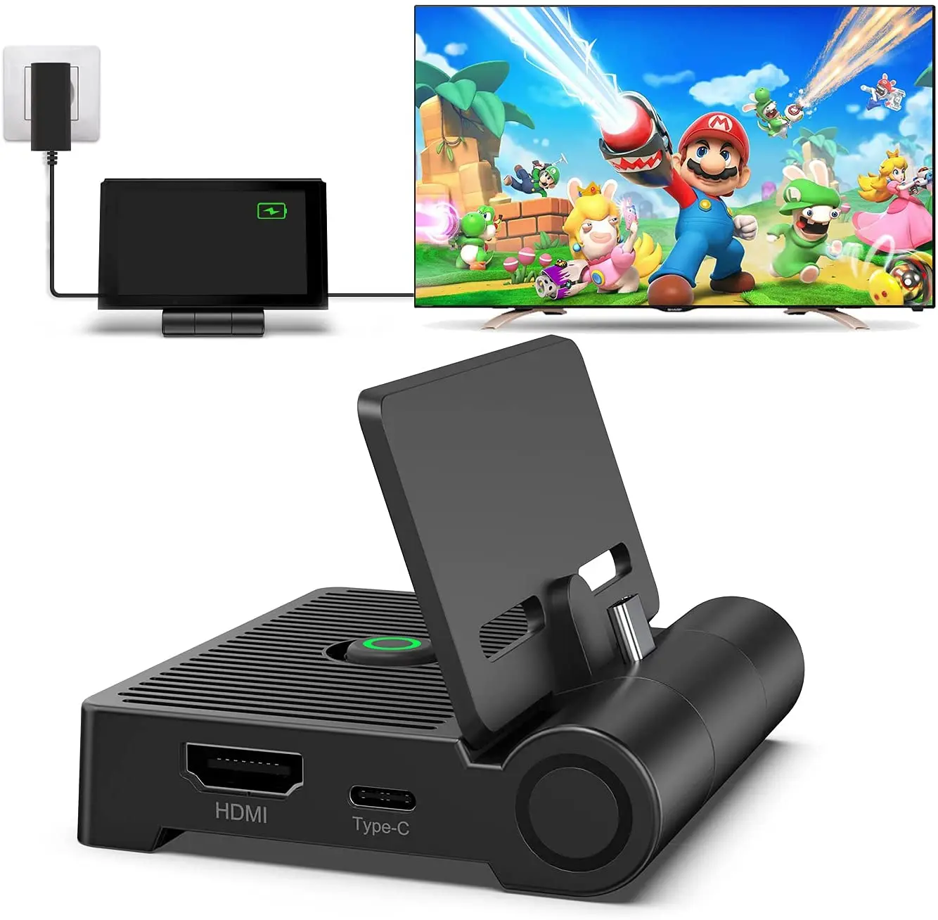 2023 Versione Migliorata, Docking Station Tv Per Nintendo Switch, Dock Station Tv Portatile Per Nintendo Switch Ufficiale (Dock Switch)