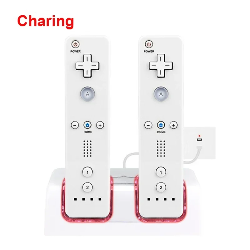 Per Nintendo Wii Gamepad Caricabatterie Caricabatteria Dock Telecomando Dual Charging Dock Station Battery Pack
