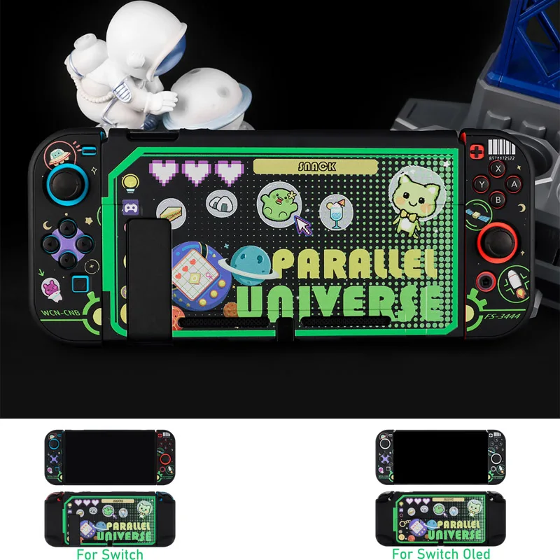 Starry Sky Cat Hard Tv Dock Cover Stand Charger Crystal Shell Per Nintendo Switch Oled Ns Joy-Con Controller Custodia Protettiva Completa