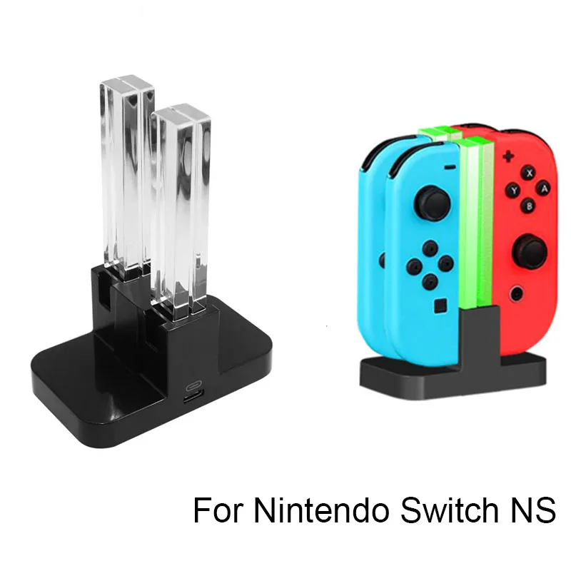 4 In 1 Led Charger Stand Dock Station Indicator Per Switch Ns Per Joy-Con Controller Stand Holder Dock Station Di Ricarica