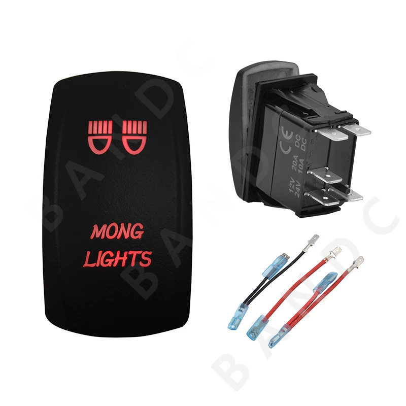 12V 24V Car Boat Mong Lights Interruttore A Bilanciere 5P On-Off Lampada A Led Rossa Per Stile Arb/Carling/Narva 4X4, Ricambi Auto