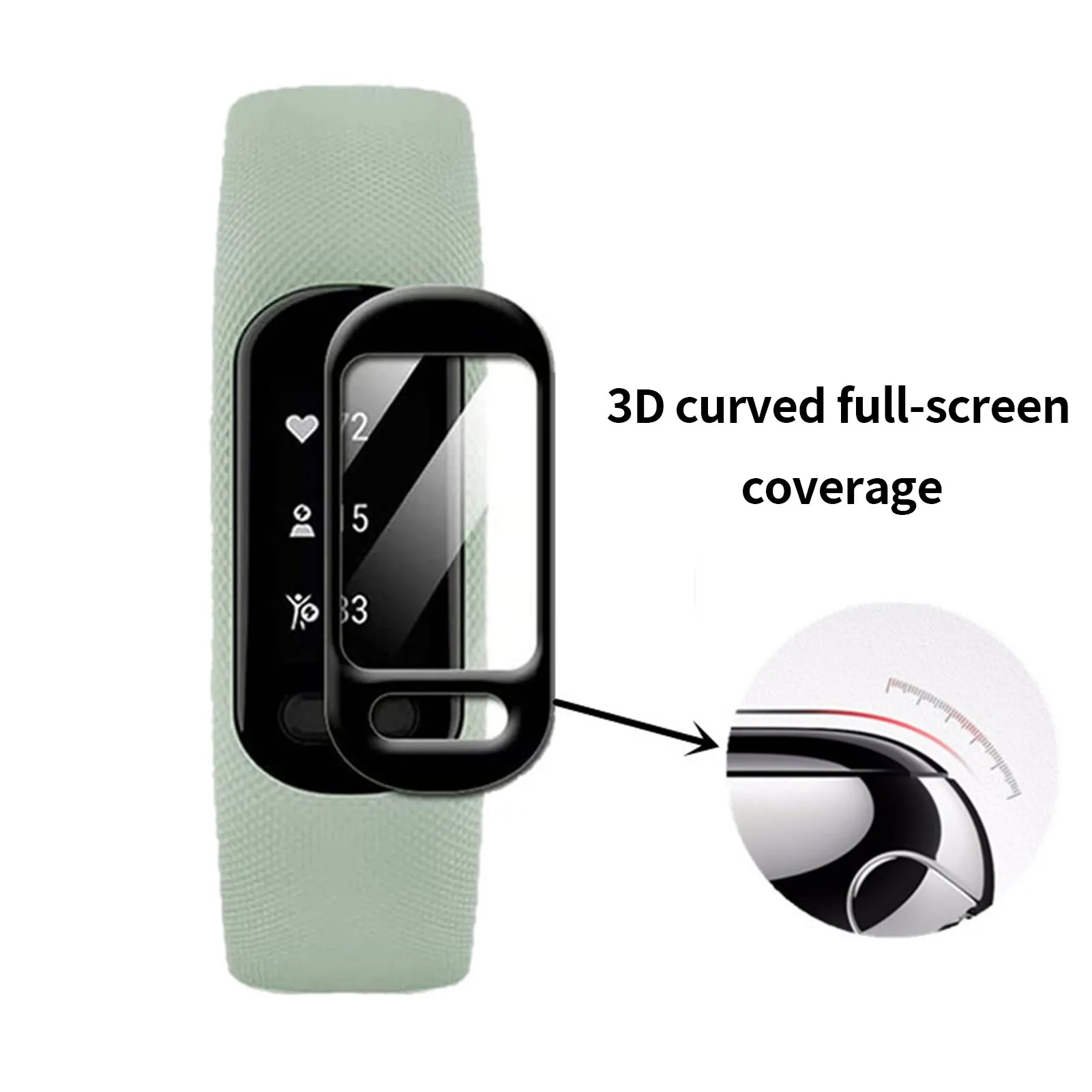 Per Garmin Vivosmart Vivosmart 5 Ultra Clear Full Cover 3D Curved Plating Soft Pmma Film Screen Protector-Non Vetro Temperato