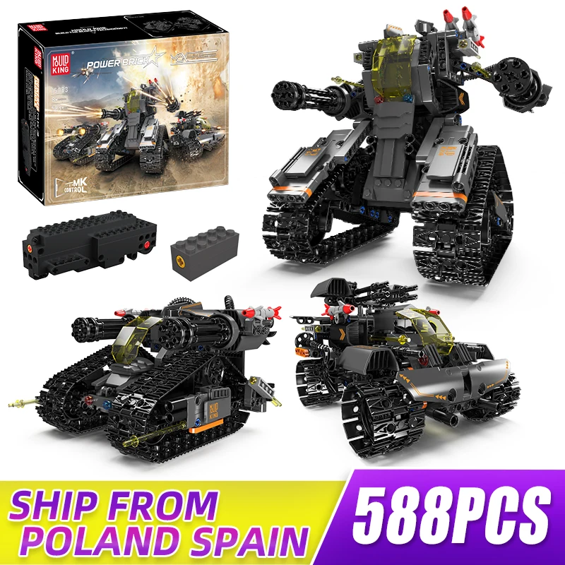 Mold King 15083 Power Bricks Toys The 3 In 1 Changer Robot App Rc Transformation Robot Construction Kit Set Per Ragazzi