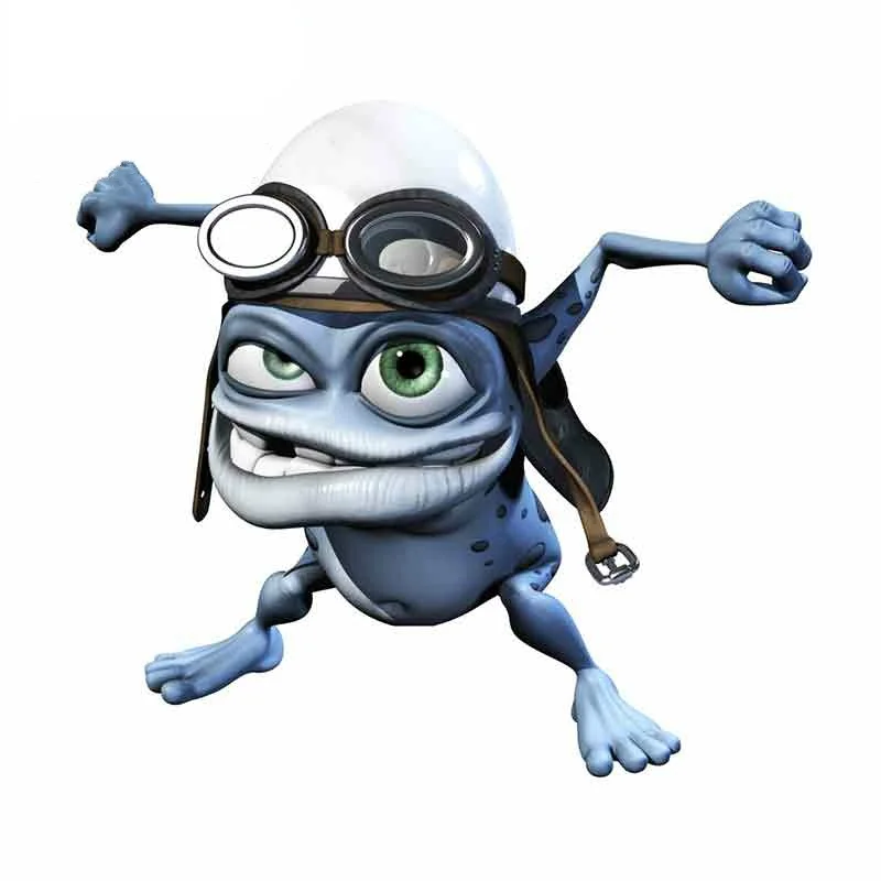 F506 # Adesivi Per Auto Decalcomanie Per Moto Funny Crazy Frog Cartoon Accessori Decorativi, Per Coprire Graffi Pvc Impermeabile
