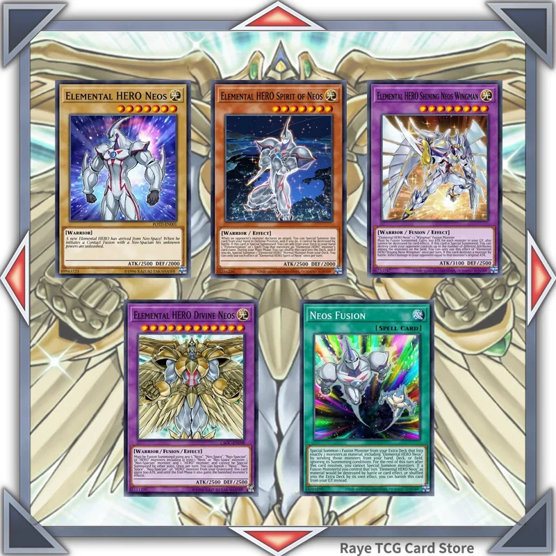 55 Pcs Neos Yugioh Gioco Di Carte Deck Facile Da Giocare Non Originale Master Duel Rainbow Neos Elementale Hero Diy Deck Md