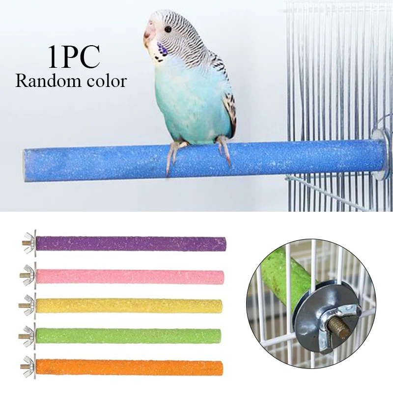 Colorato Pet Bird Chew Toys Gabbia Perches Stand Platform Bird Toy Paw Grinding Clean For Toys Pappagallo Morsi Parrocchetto Pet Supplies