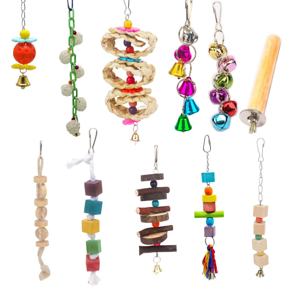 Giocattoli Per Uccelli Per Pappagallo Conure Cockatiel Accessori Gabbia Decorazione Amore Altalena Pesce Persico E Budgie Parakeet Giocattolo Jouets O