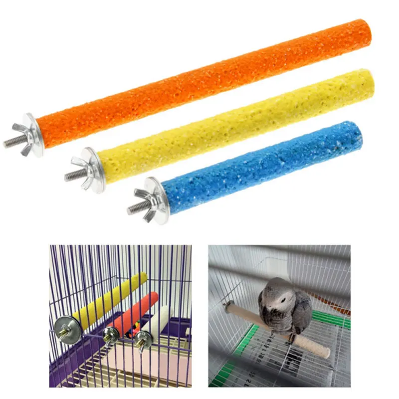 1Pc Bird Claw Beak Grinding Bar Standing Stick Wood Parrot Station Pole Wood Parrot Grinding Stand Claws Cage Accessori