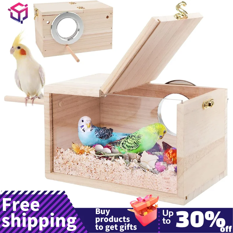Design Trasparente Parrocchetto Cockatiel Bird House Nest Facile Da Pulire Parrot House Bordi Lisci Parrocchetto Nesting Box Bird Supplie