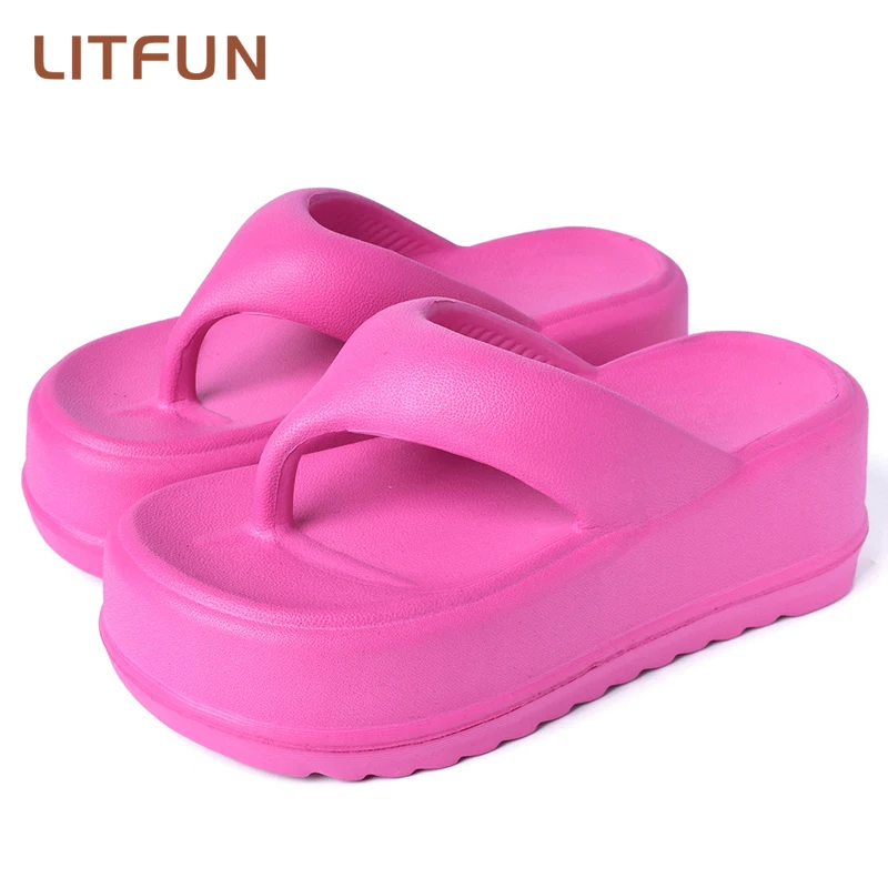 Litfun Platform Infradito Donna New Fashion Platform Sandals Outdoor Lady Beach Cloud Slipper Home Comfort Ladies Summer Sandal