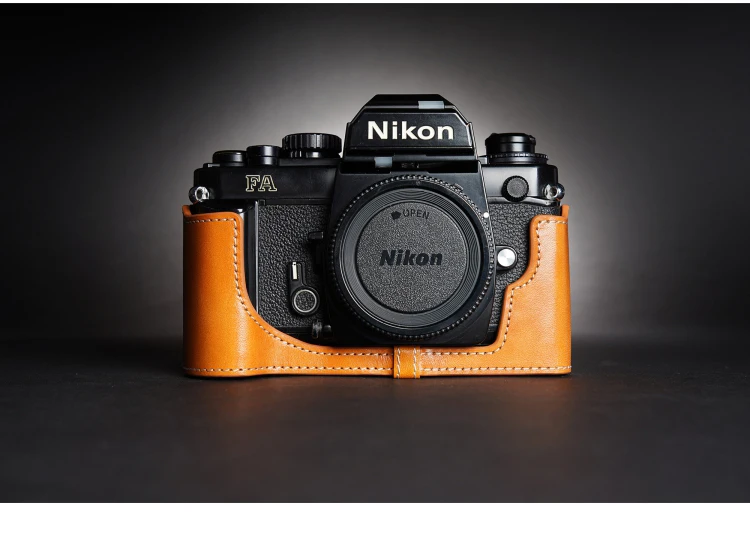 Design Per Fotocamera Nikon Fa Borsa Mezza Custodia Per Fotocamera In Vera Pelle Fatta A Mano
