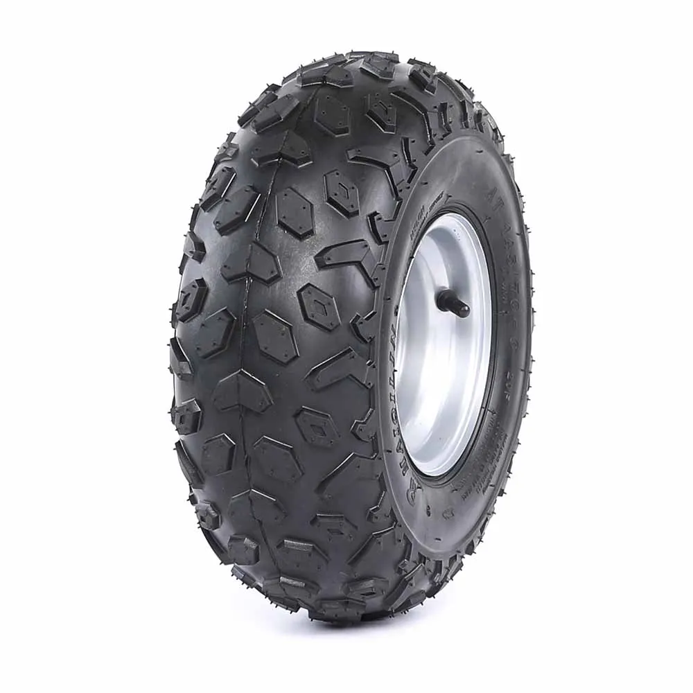 1X 145/70- 6 Go-Cart Tire + Go-Cart Cerchione Per 50/70/90/110/125Cc Quad Buggy At Coolster Polaris Kawasaki
