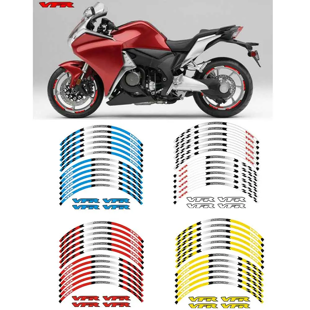 12Ps Moto 17 "Cerchioni Strisce Nastro Adesivo Decalcomanie Per Honda Vfr 400 750 800 1200