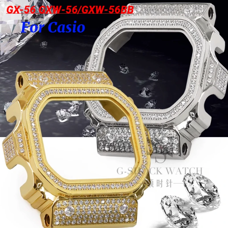 Per Casio G-Shock Giant G Block Gx-56Bb Gxw-56 Gxw-56Bb Custodia Con Lunetta In Metallo Intarsiato Diamantato Accessori Di Alta Qualità In Acciaio Ino