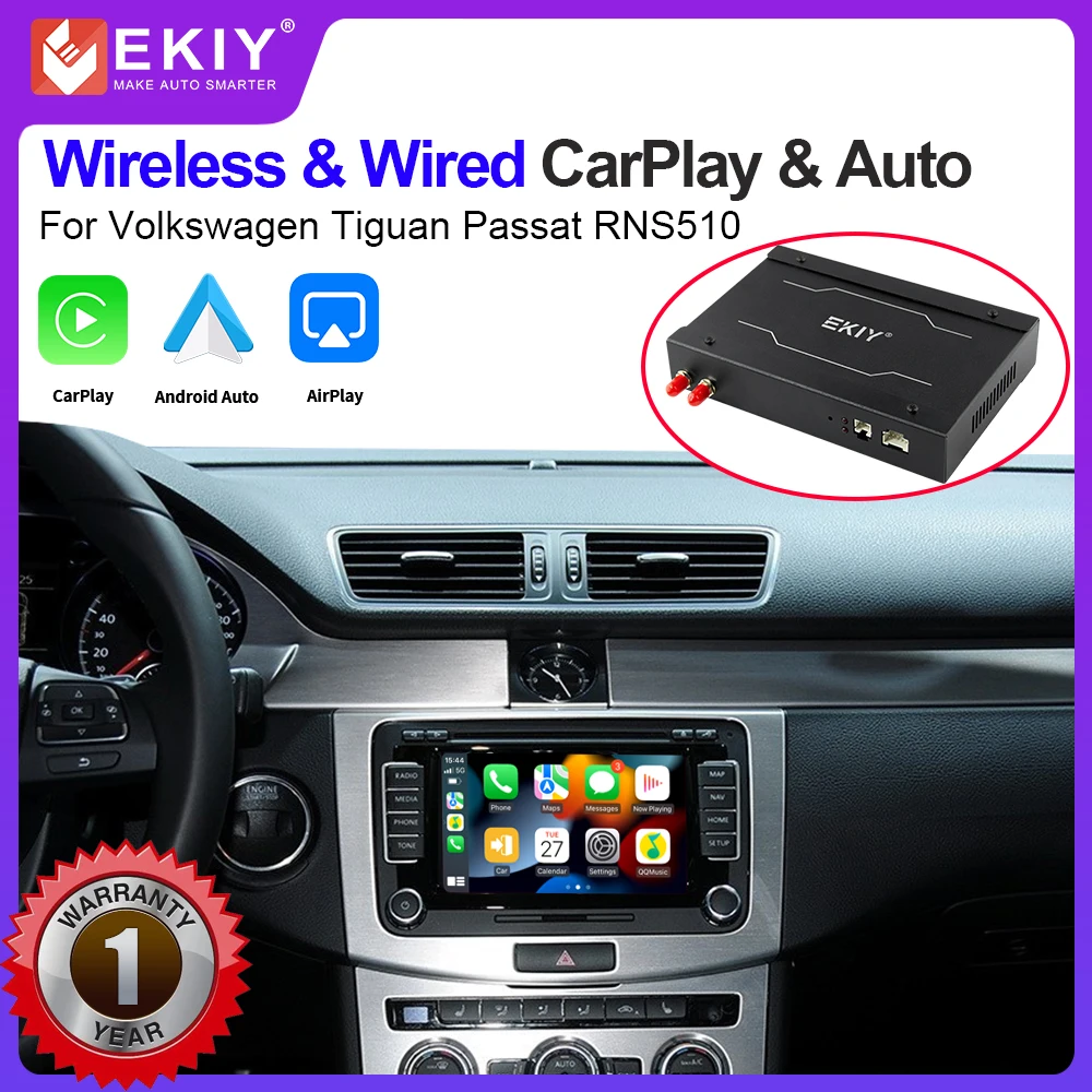 Ekiy Wireless Carplay Android Mappa Di Navigazione Automatica Per Vw/Volkswagen Tiguan Passat Sharan Toura Rns510 Radio Mirror Link