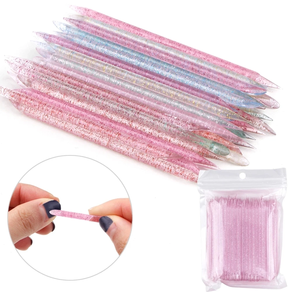 50 Pz Spingi Cuticole Remover Per Crystal Nail Art Care Manicure Strumenti Per Unghie Double Sided Orange Wood Stick